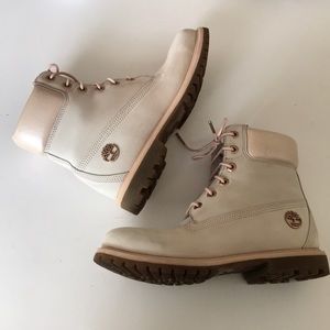 pink timberland laces